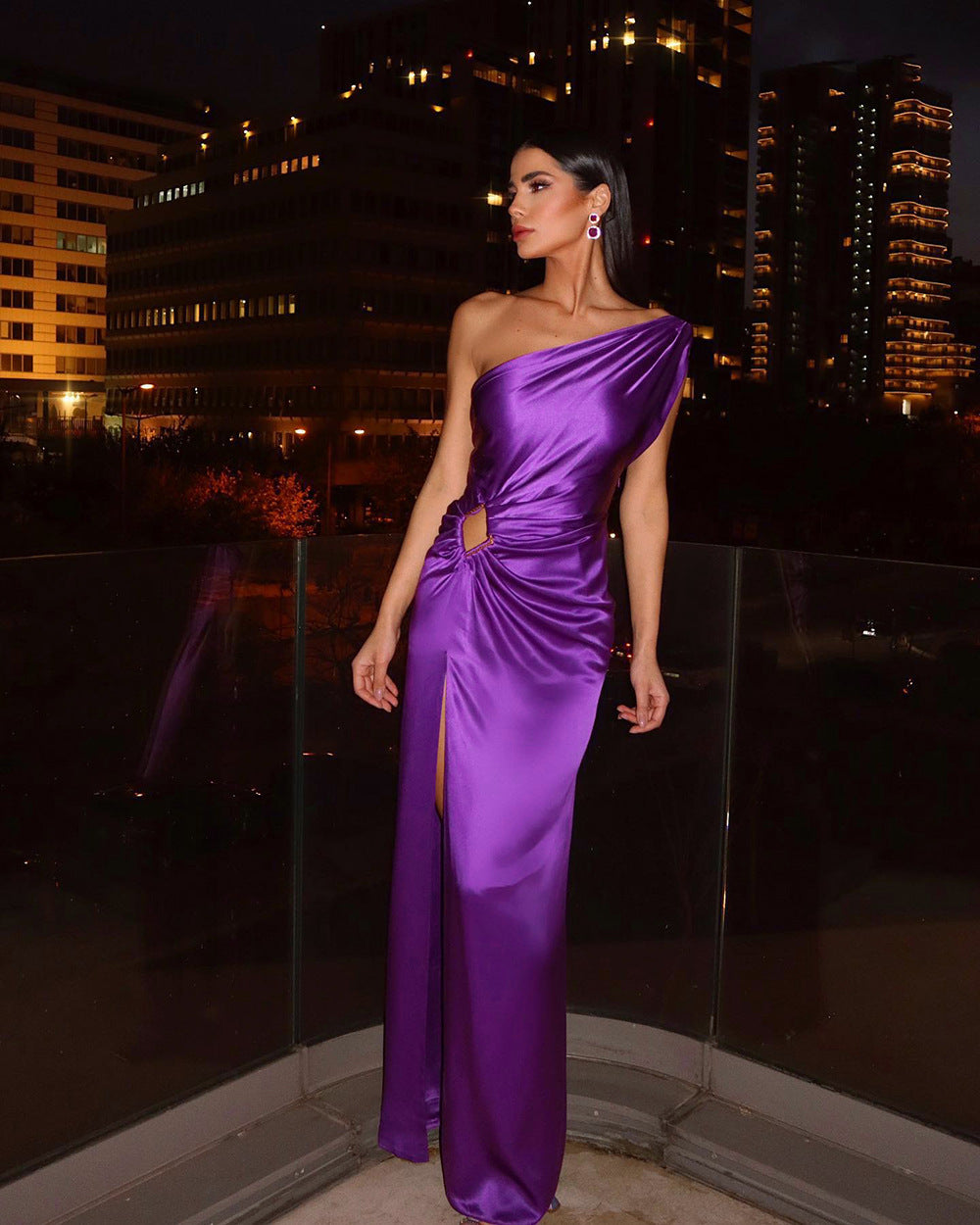 Fitted Waist High Temperament Commute Color Dresses