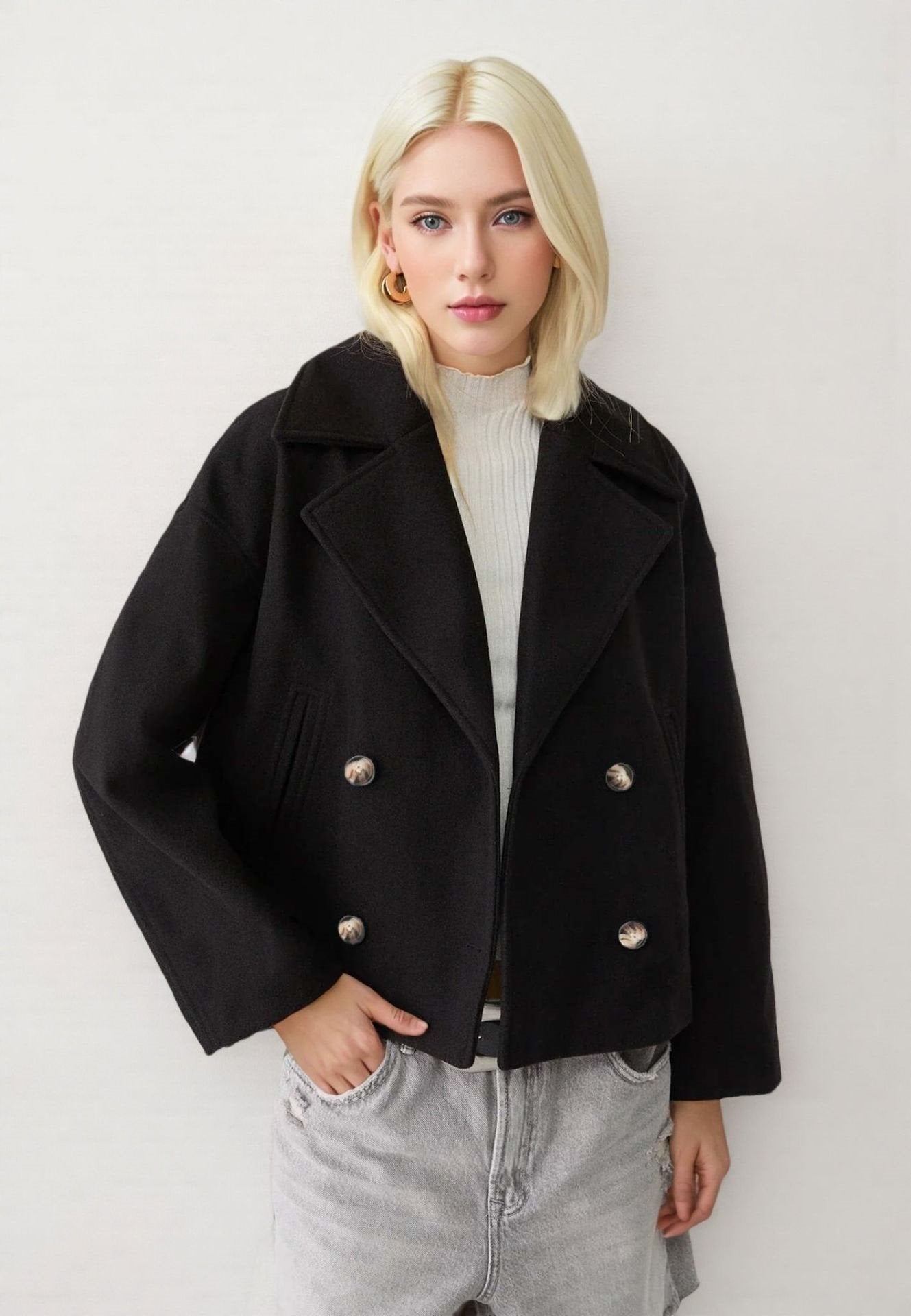 Women's Autumn Fashion Temperament Commute Lapel Double Coats