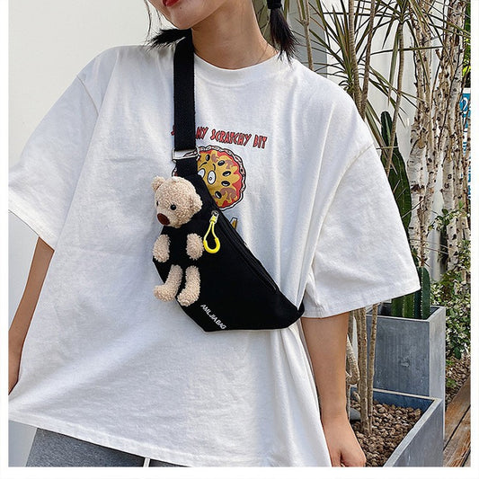 Women's Summer Bear Canvas Cartoon Cute Shoulder Bags