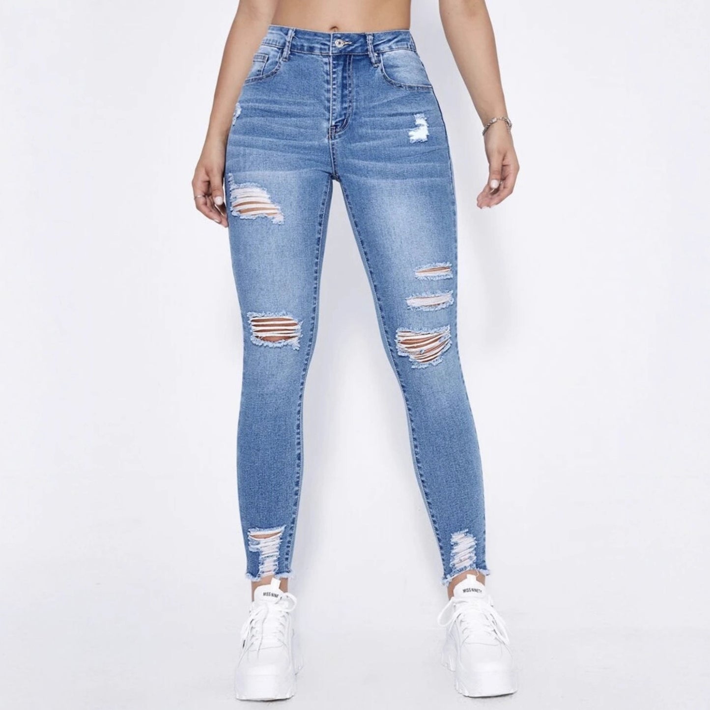Women's Ripped Slim Stretch Denim Skinny Pants
