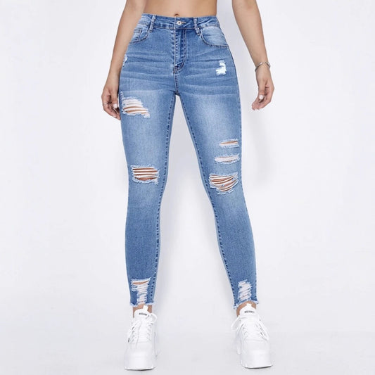 Women's Ripped Slim Stretch Denim Skinny Pants