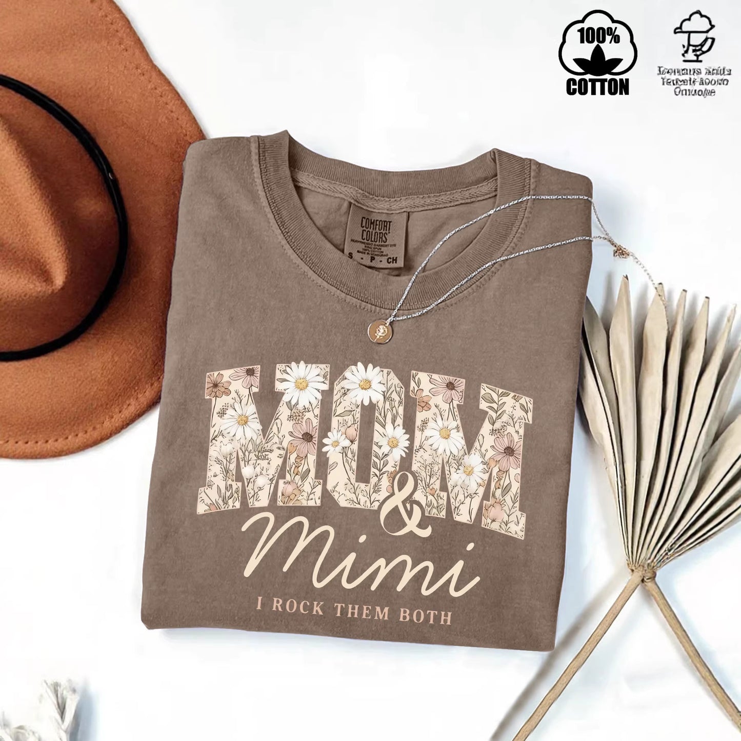 Pure Cotton Washed Fried Snowflake Mother Mei Love Both Printed Women's T-shirt