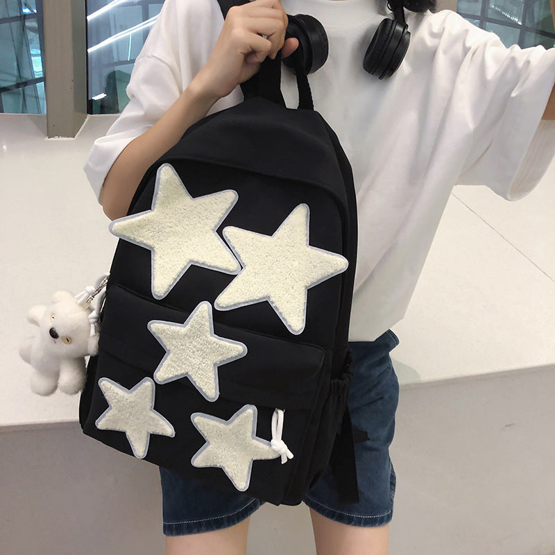 Cute Pentagram Korean Style Fashion Preppy Middle School Students' Schoolbags