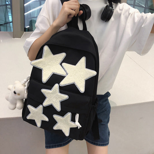 Cute Pentagram Korean Style Fashion Preppy Middle School Students' Schoolbags