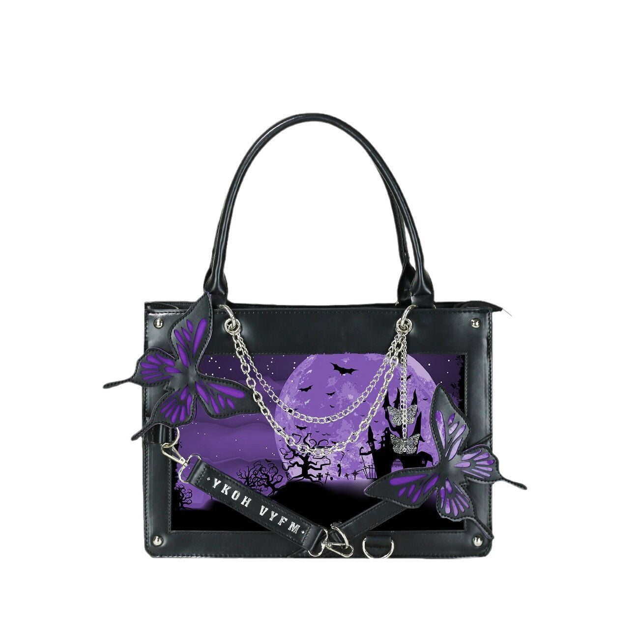 Women's Labyrinth Butterfly Cartoon Dark Goth Style Tote Bags