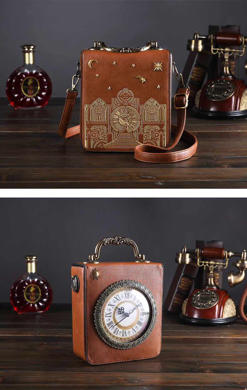 Women's Shape Back Personality Retro Embroidered Can Handbags