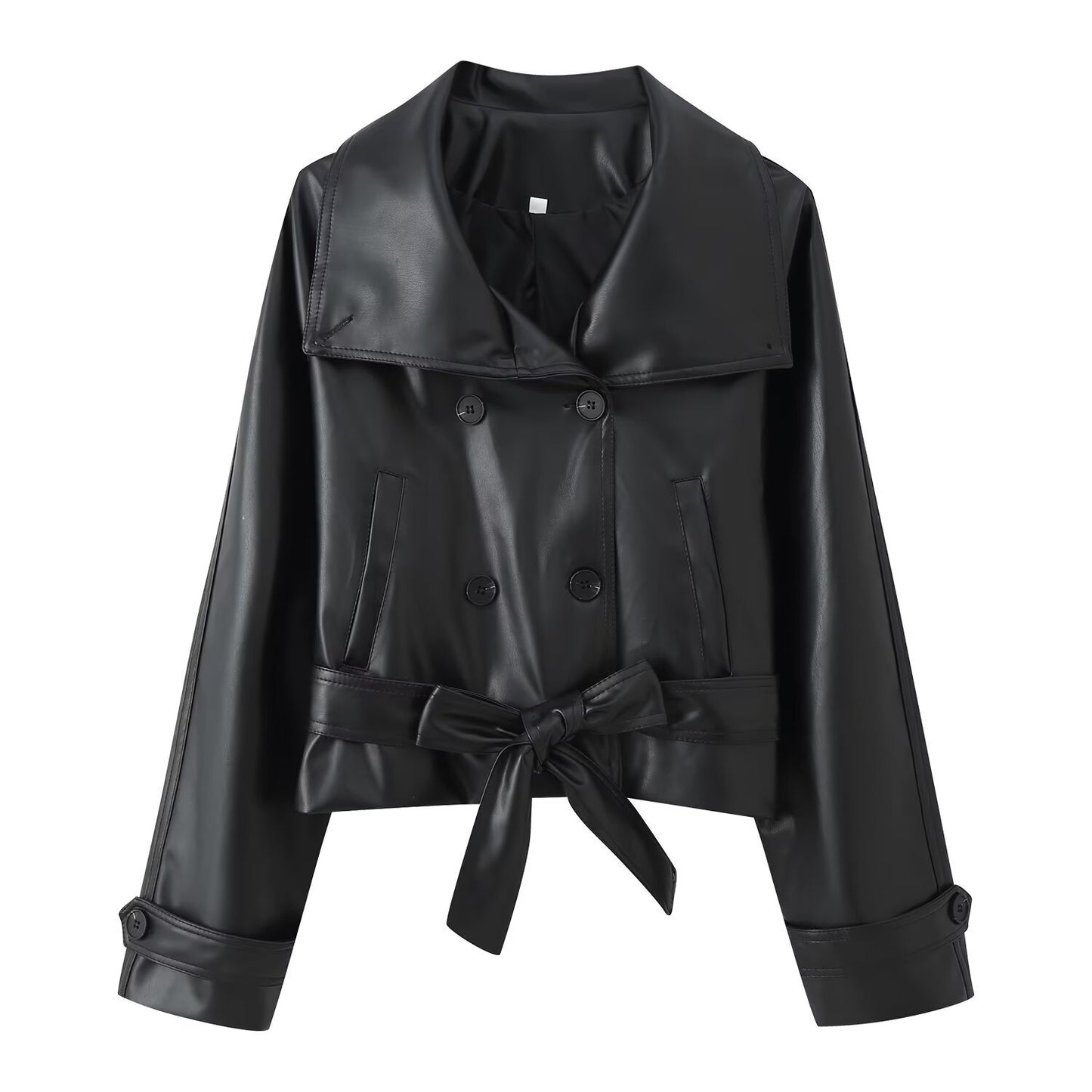 Women's Retro Two-color Double Breasted Lace Up Jackets