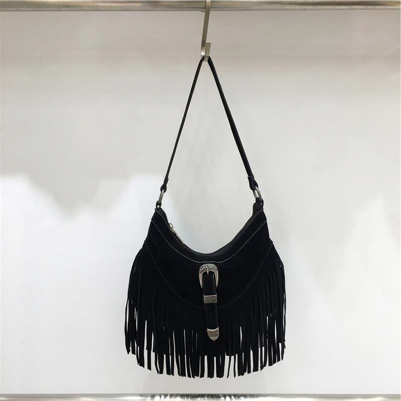 Retro Suede Fashion Tassel Portable Underarm Bags
