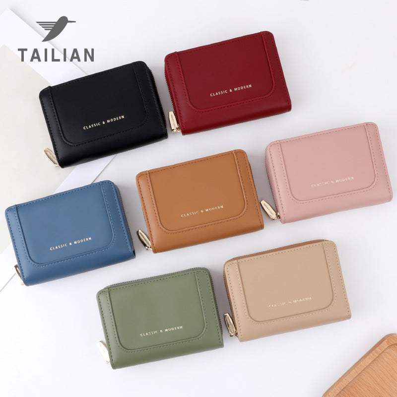 Women's Fashion Stitching Large Capacity Korean Style Ladies Wallets