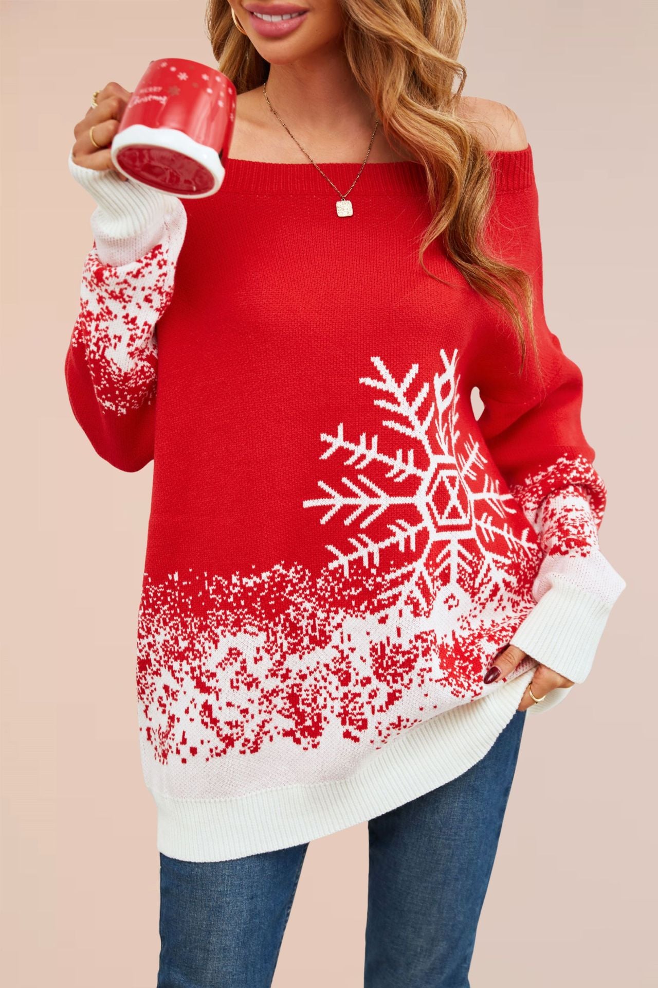 Women's Charming Little Snowflake Christmas Casual Sweaters