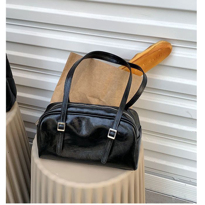 Women's Waxed Leather Underarm Leisure Large Capacity Shoulder Bags