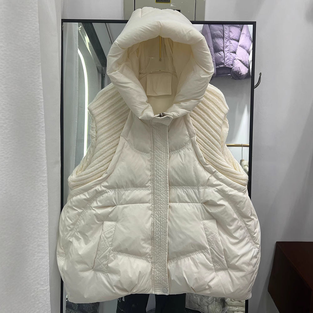 Women's Hood Thick Wool White Duck Korean Jackets