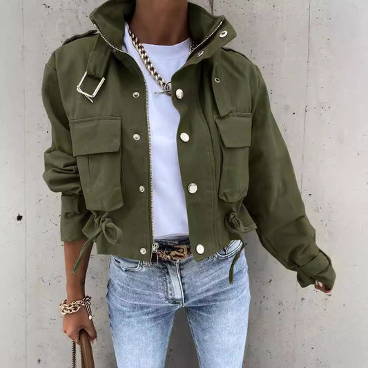 Women's Versatile Printed Casual Long Sleeve Coats