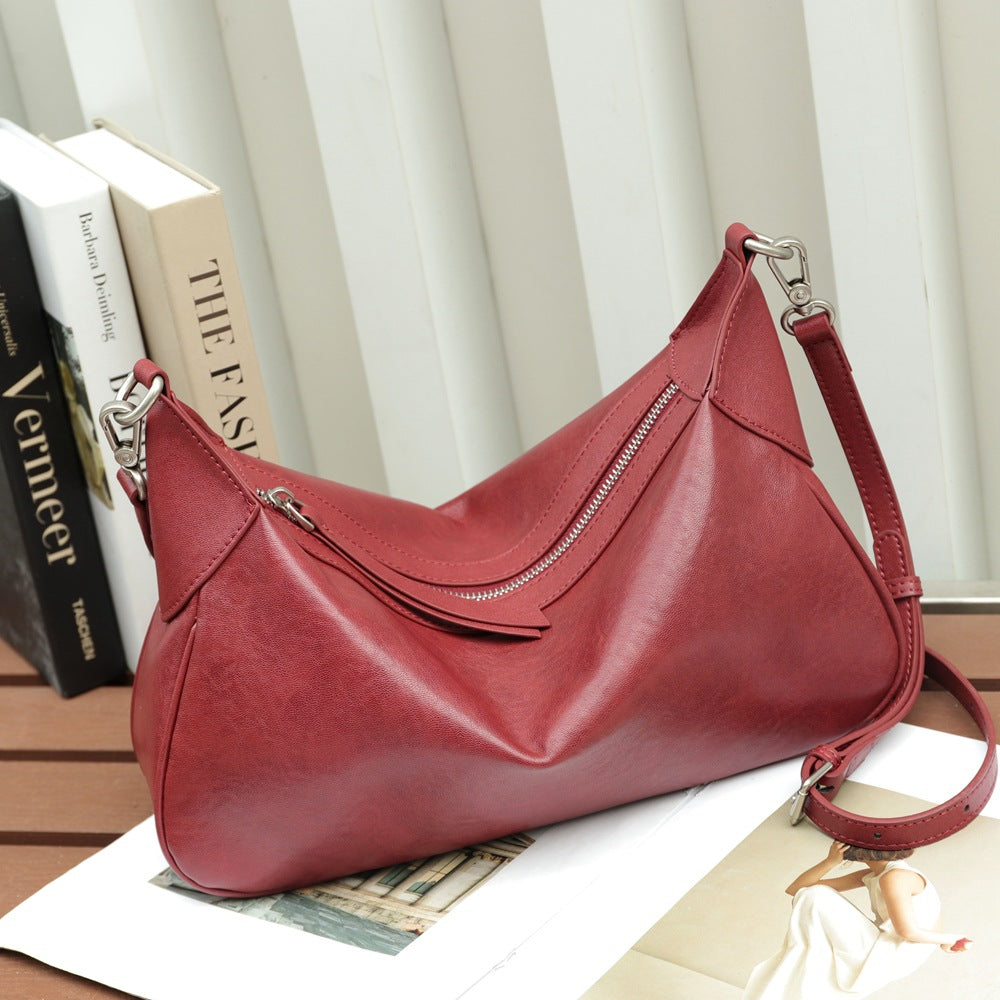 Women's Retro Crystal Vegetable Tanning Leather Genuine Bags