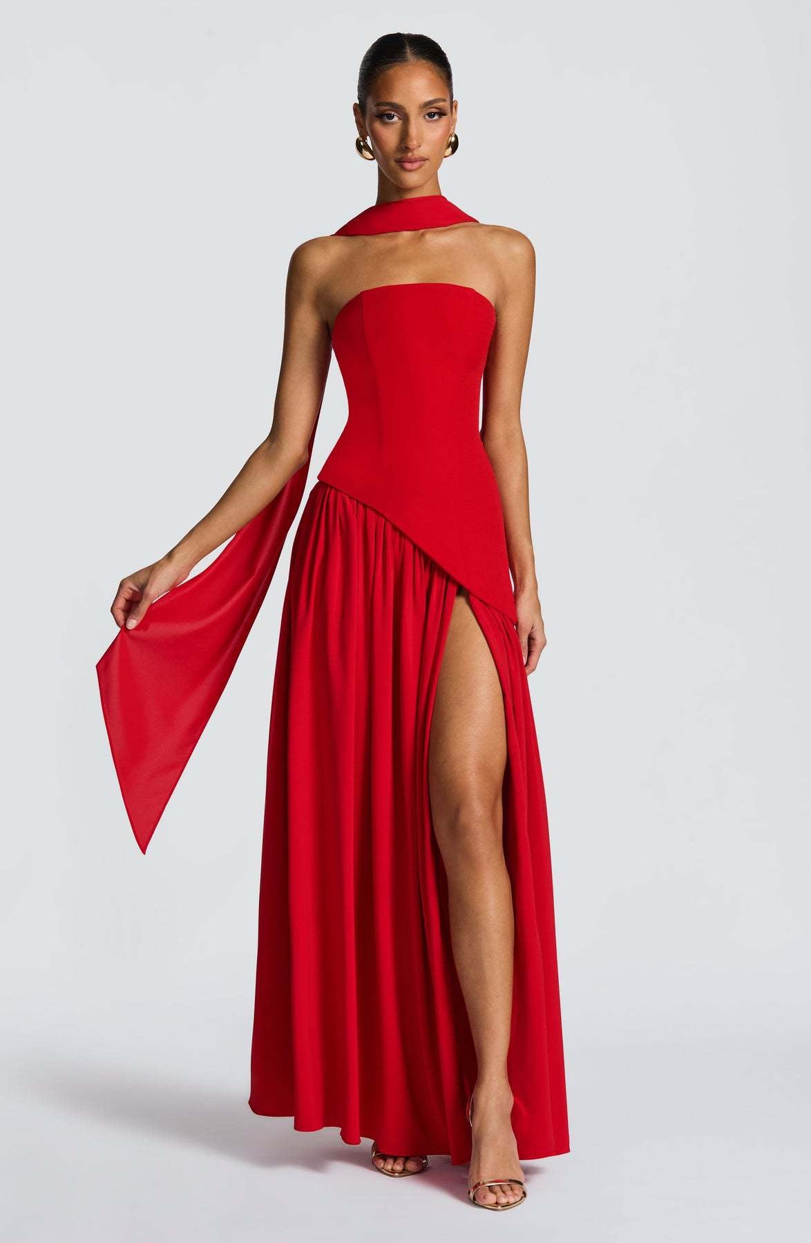 Women's Tube Pure Color Split Dress Fashion Sexy Dresses