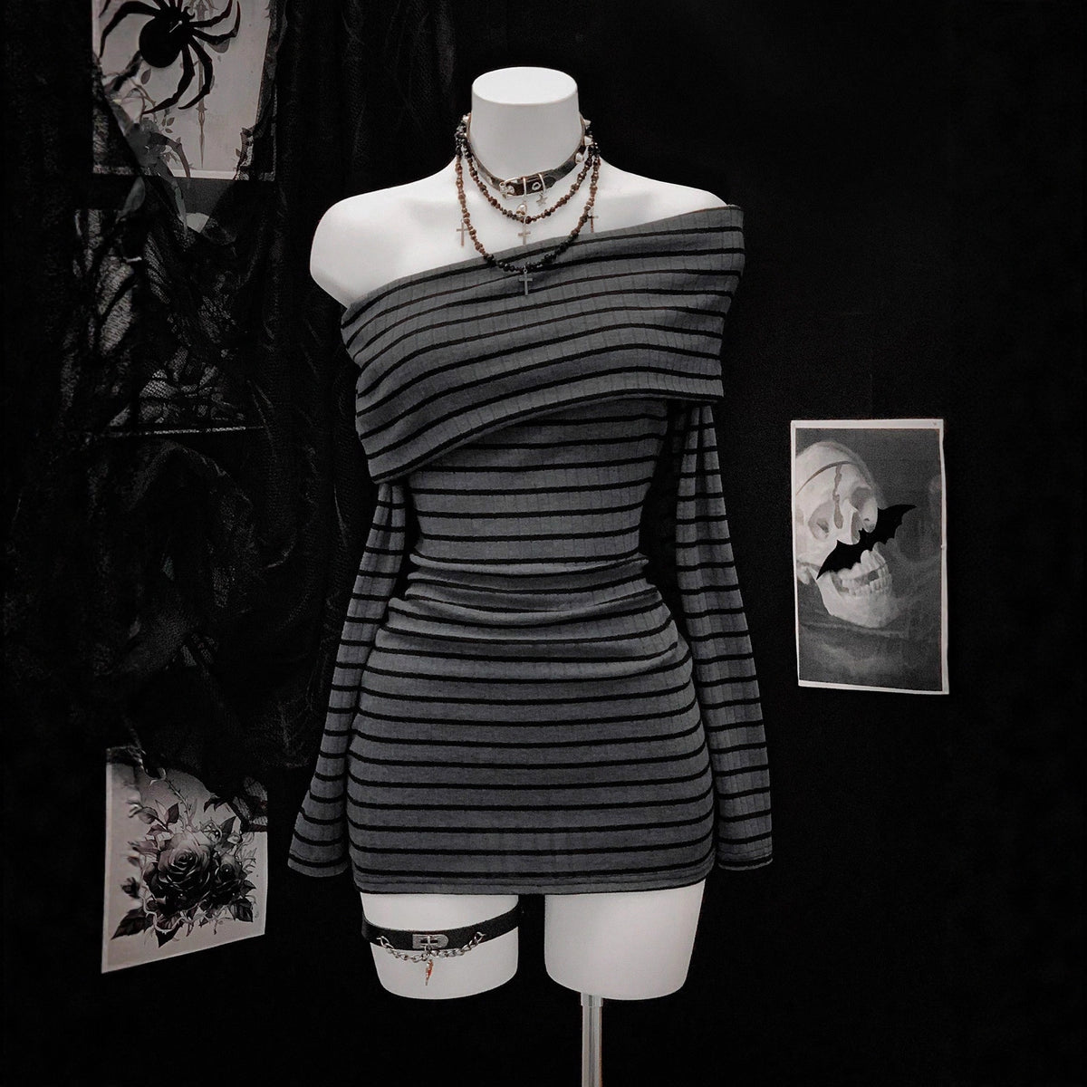 Long Sleeve Knitted Sexy Hip Vacation Dress