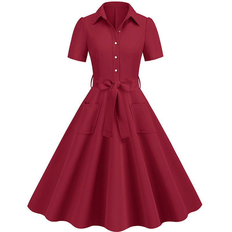 Sleeve Belt Large Swing Dress Pettiskirt Tight Shorts
