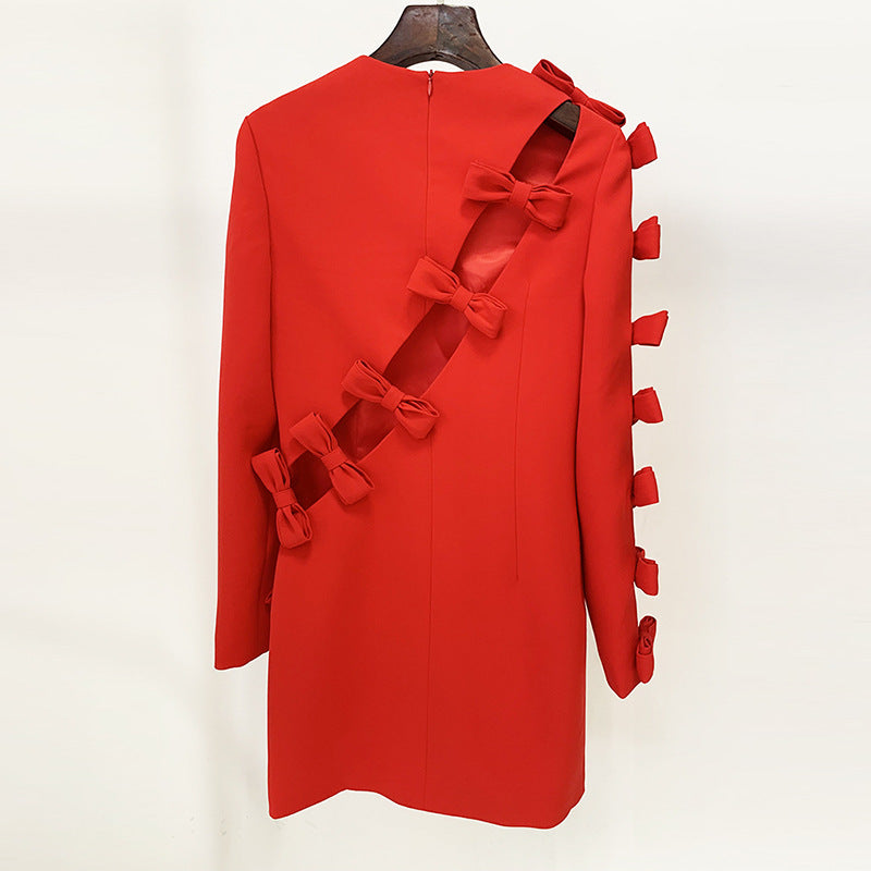 Early Autumn Fashion Personality Asymmetric Hollow Dress