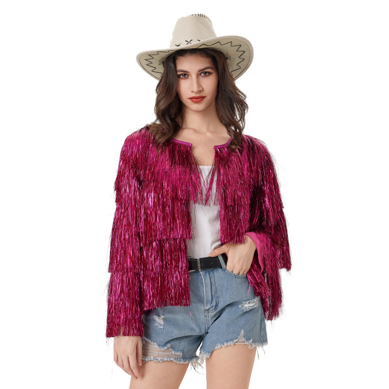 Women's Graceful Sier Tassel Long-sleeved Halloween Coats