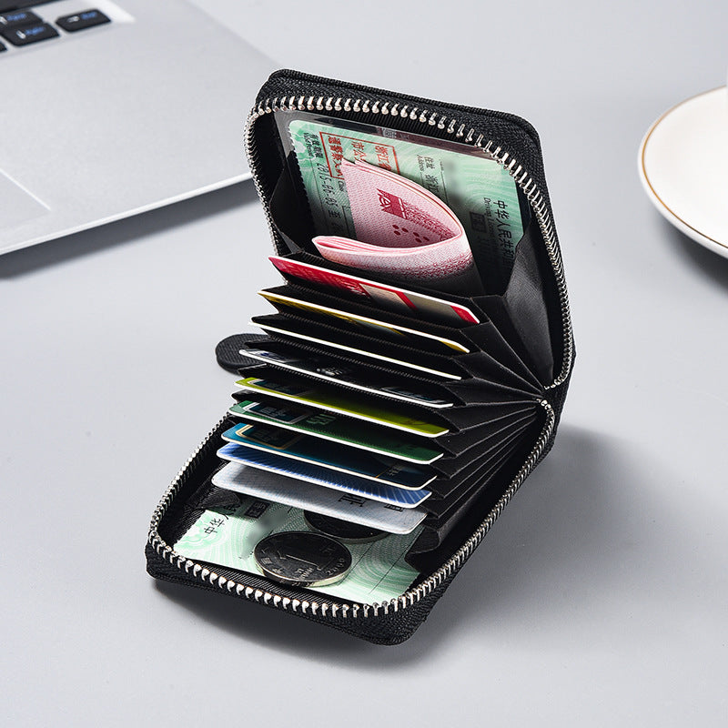 Men's Canvas Sleeve Large Capacity Multiple Slots Document Card Holder