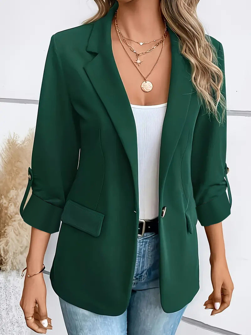Women's Fashionable Solid Color Long Sleeve Suits