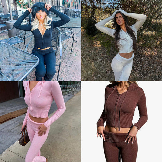 Knitting Sexy High-grade Casual Zipper Long Sweaters