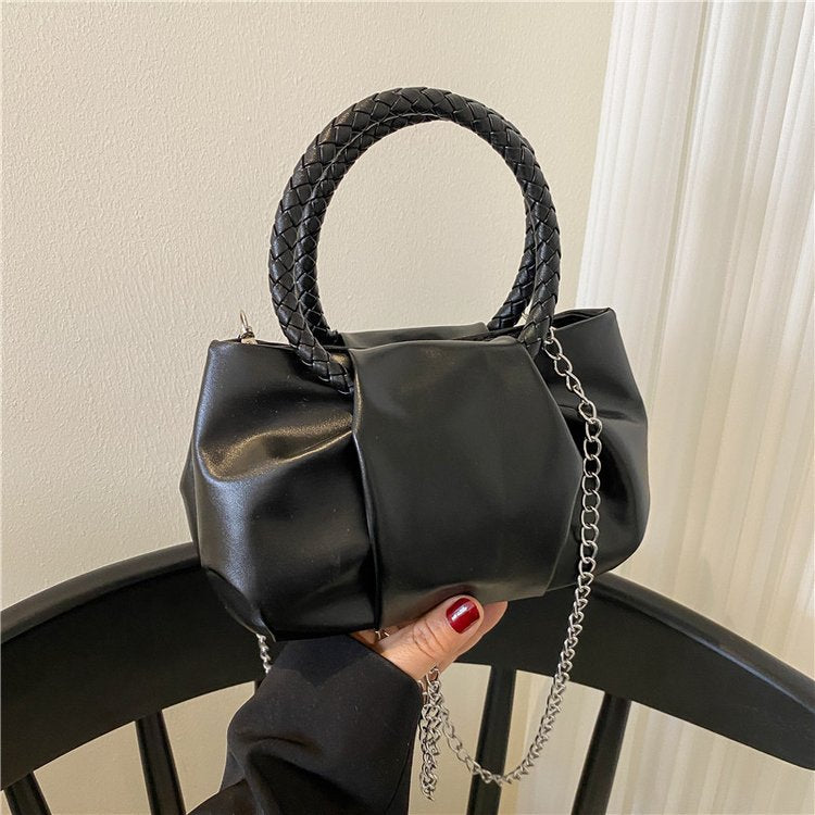 Women's Woven Portable Cloud Trendy Niche Solid Color Bags
