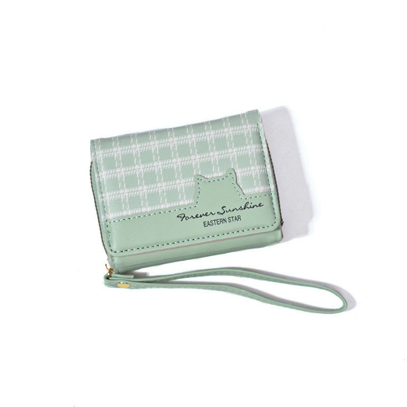 Women's Vintage Cat Fabric Zipper Multiple Slots Bags