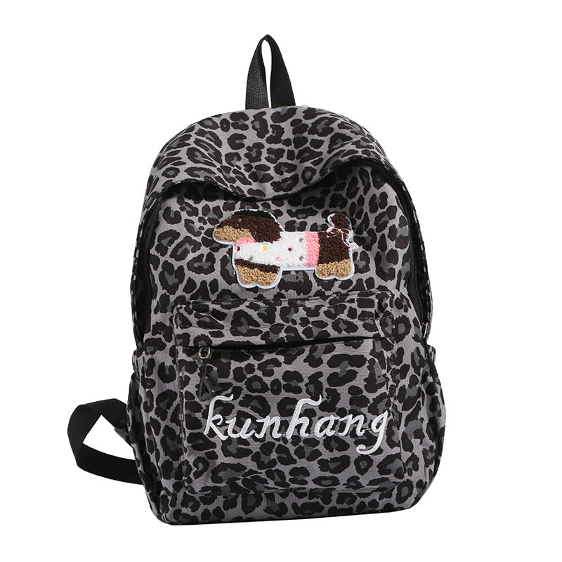 Print Cartoon Style Cute Spot Contrast Color Versatile Middle School Students' Schoolbags