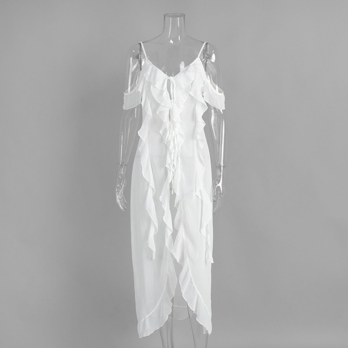 Women's Break Tea Sexy Suspender Dress Summer Ruffled Dresses