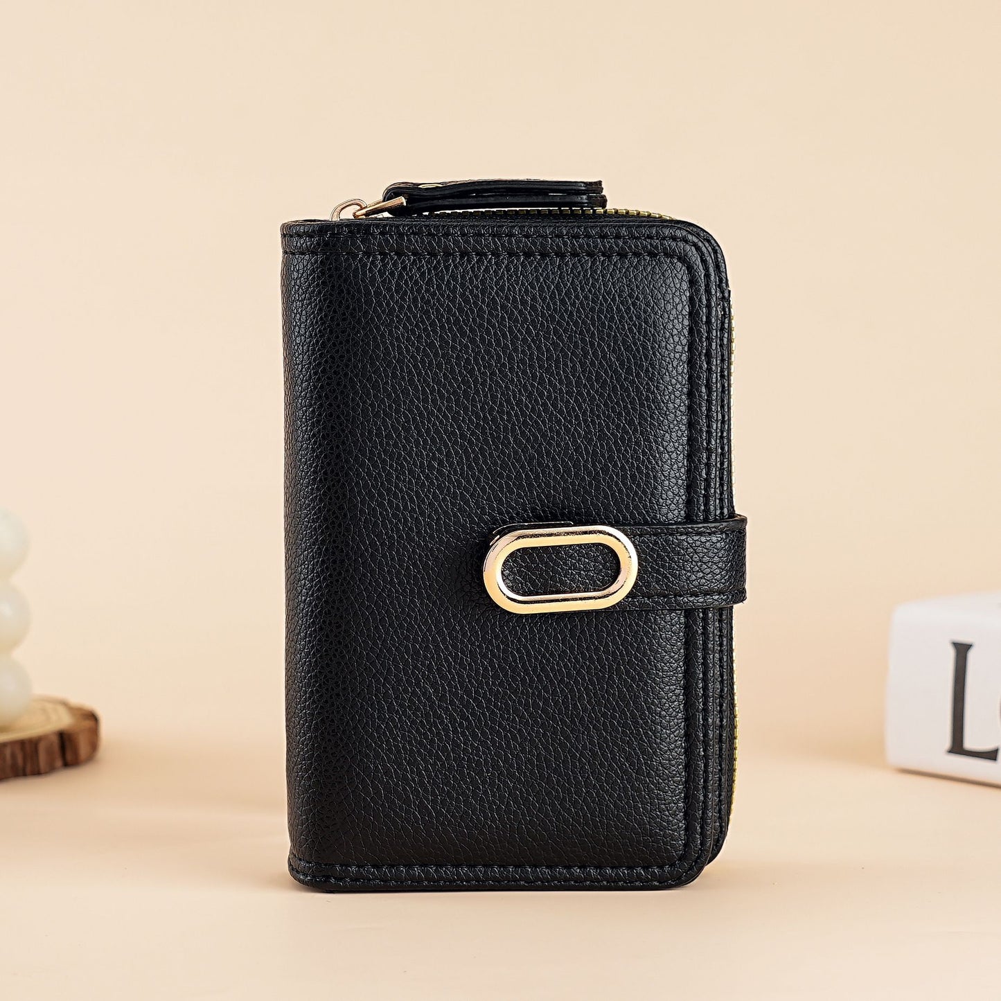 Women's Zipper Lychee Pattern High-grade Large Capacity Ladies Wallets