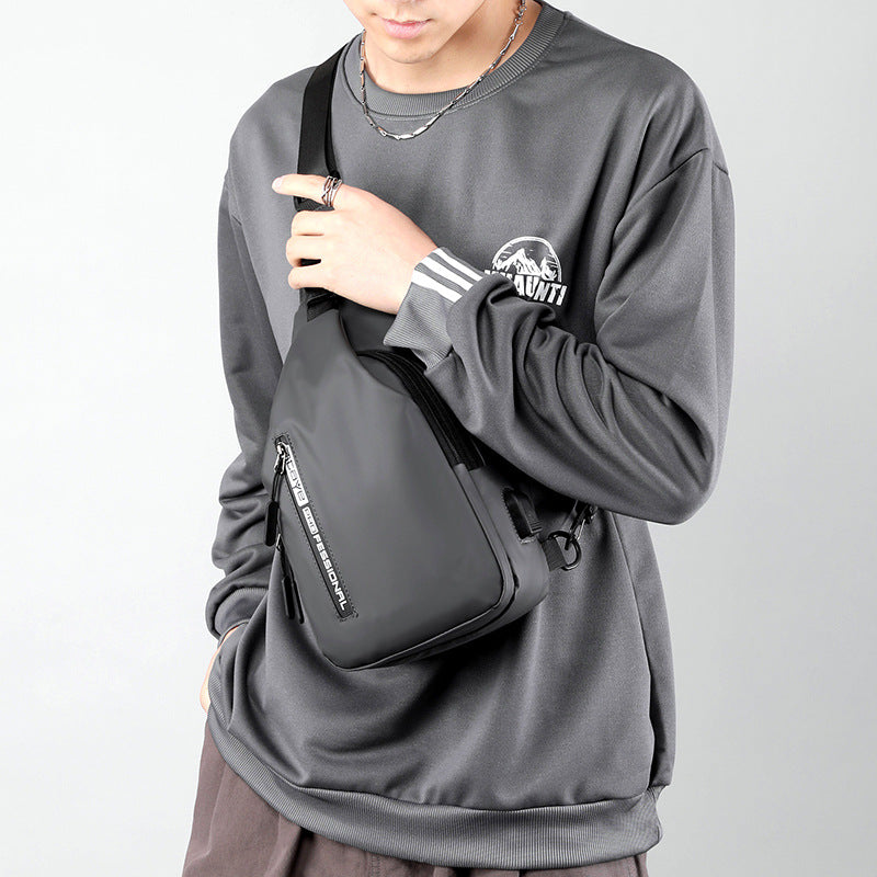 Men's Elegant Leisure Solid Color Korean Men's Chest Bags