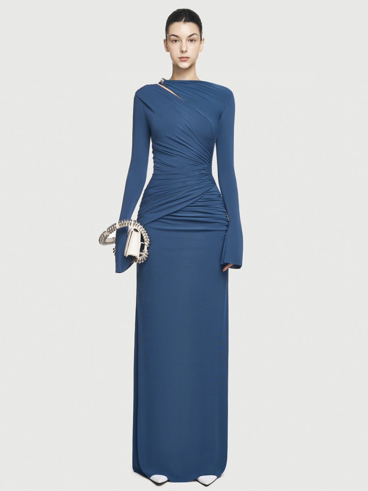 Women's Simple Solid Color Round Neck Long Dresses