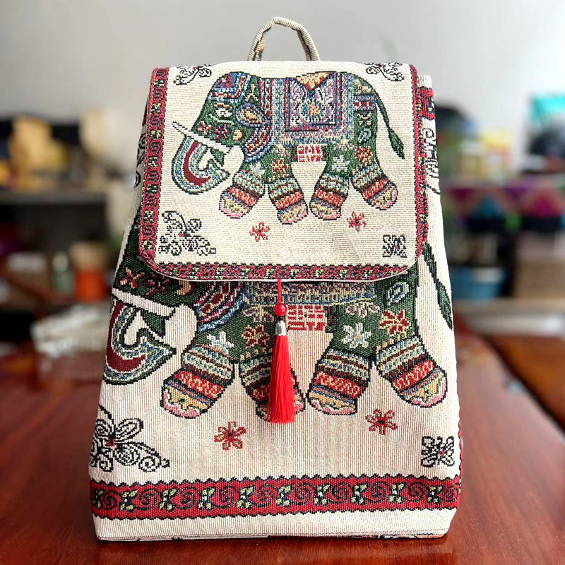 Women's Yunnan Ethnic Style Embroidered Canvas Sofa Backpacks