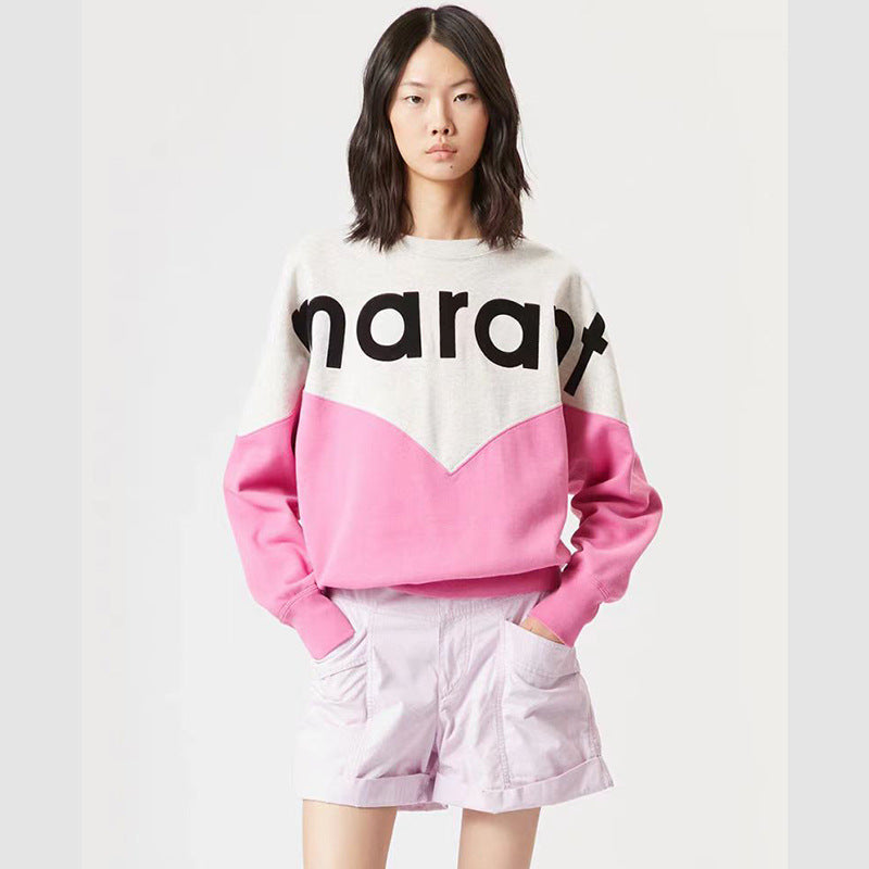 Women's Minority Classic Flocking Color Blocking Fleece Fleece-lined Sweaters