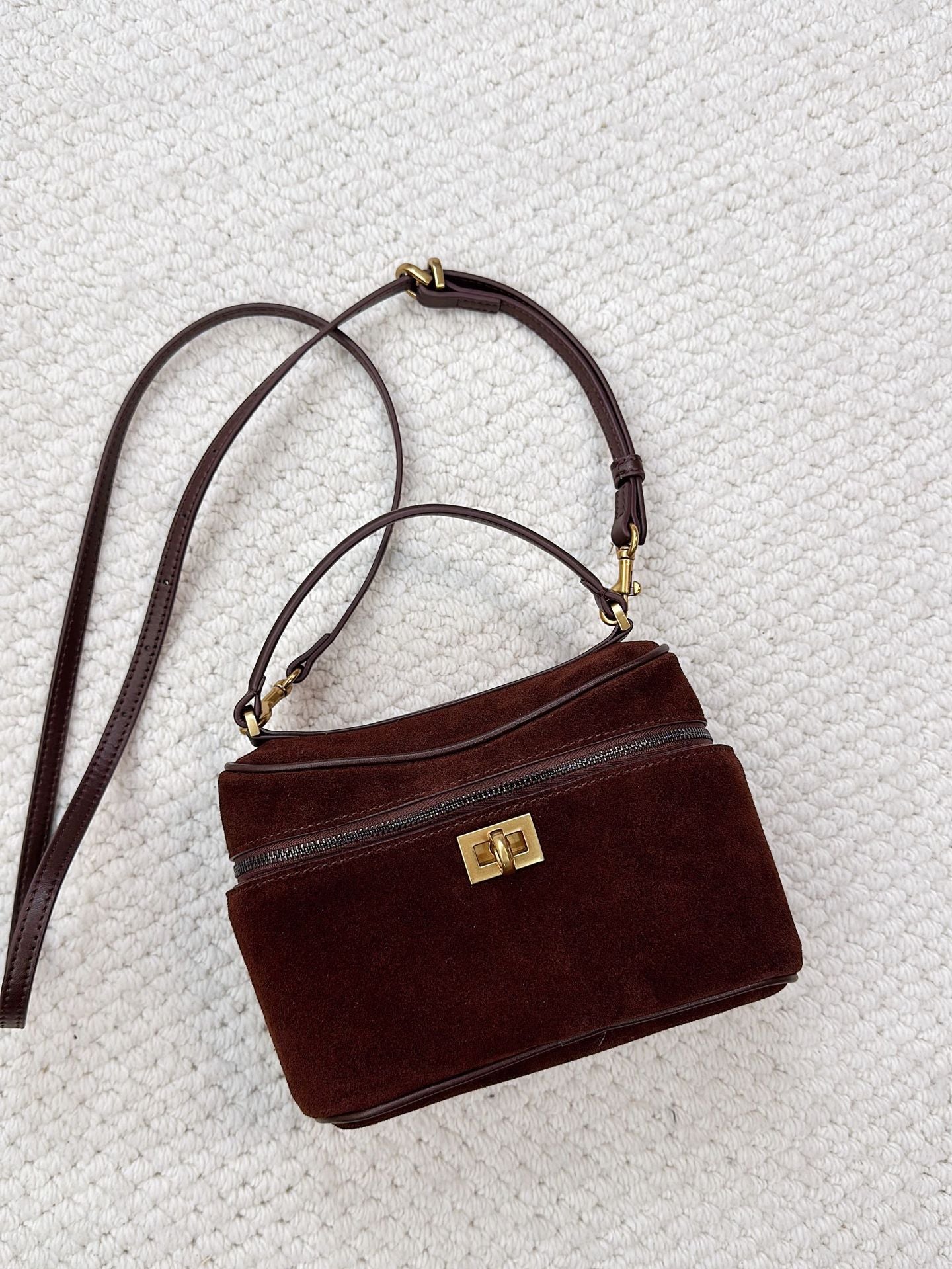 Matte Cowhide Lunch Box Large Capacity Crossbody Bags