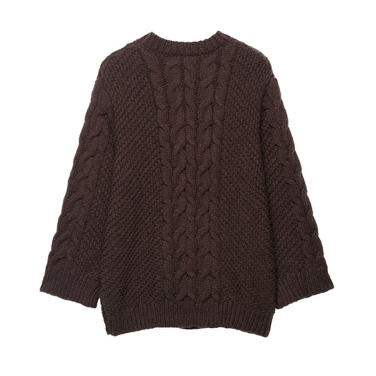 Women's Fashion Casual Twist Large Sleeves Loose Sweaters