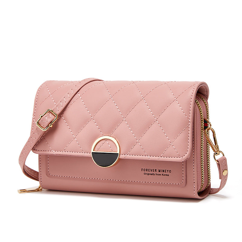 Women's Diamond Cell Fashion Embroidered Large Coin Purses