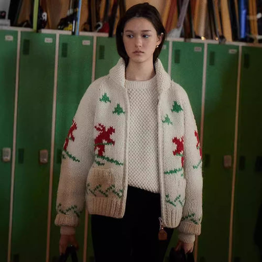 Women's Wool Knit Korean Style Christmas Elk Knitwear