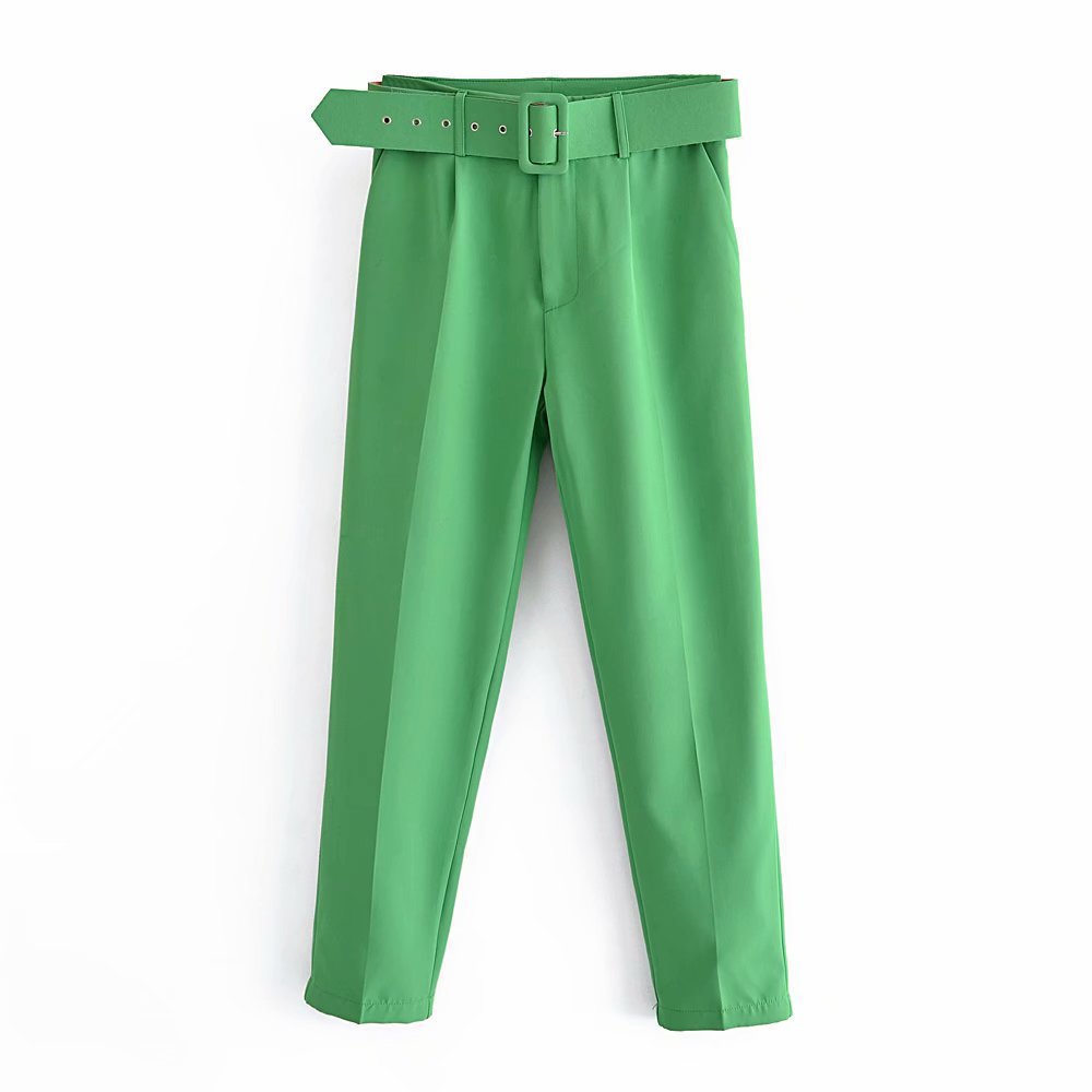 Women's Spring Pleated Harem Casual Solid Color Pants