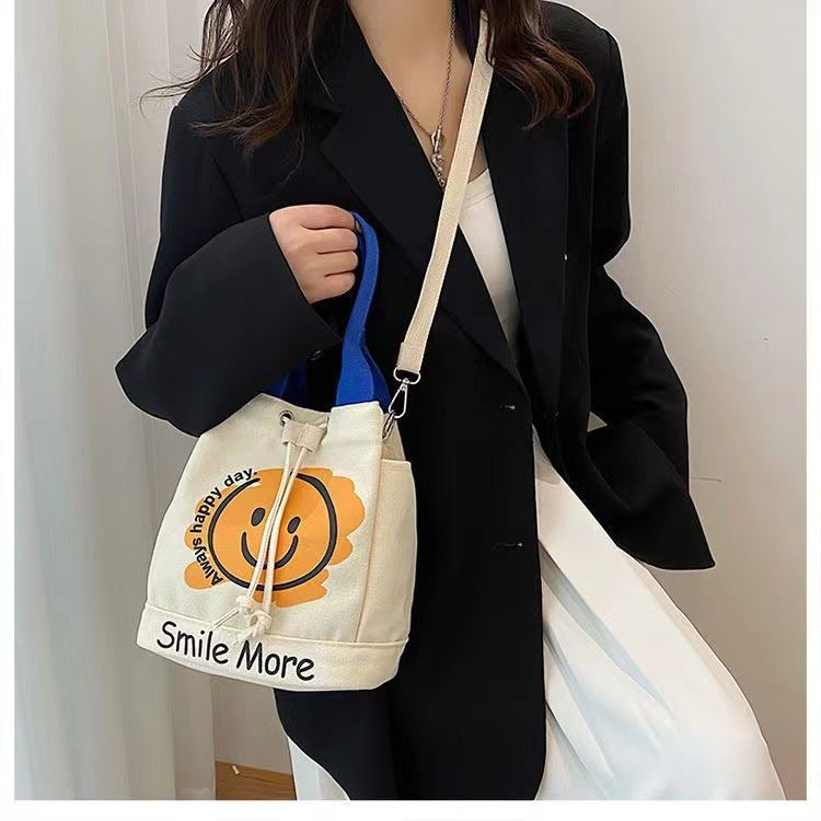 Canvas Fashionable Printing Large Capacity Simple Shoulder Bags