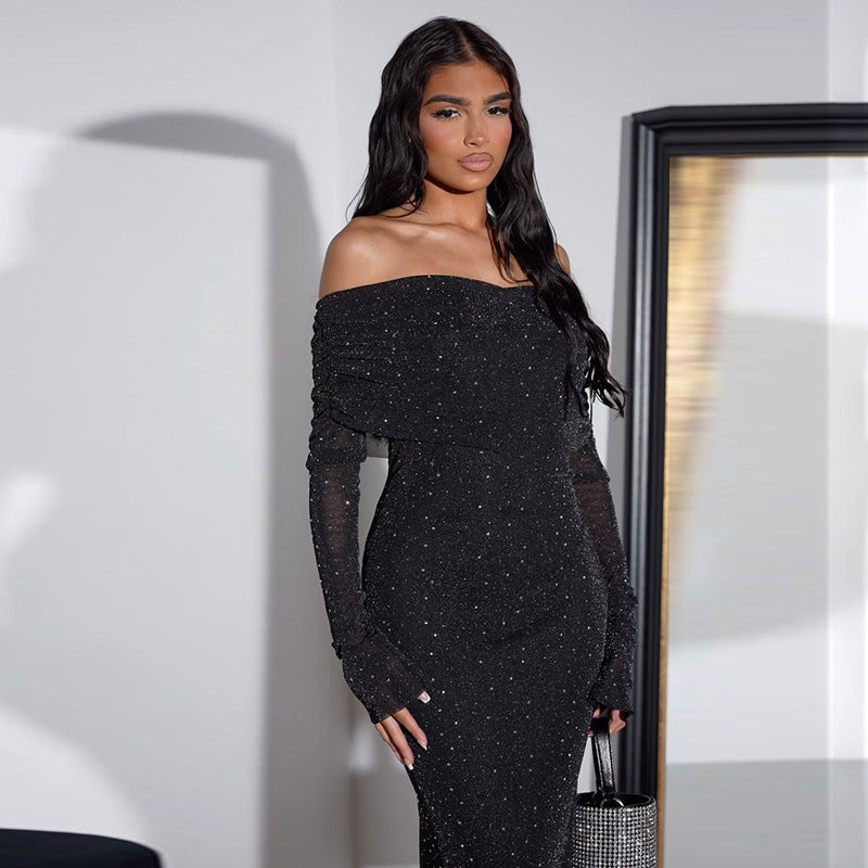 Women's Autumn Sexy Dress Elegant Sequined For Dresses
