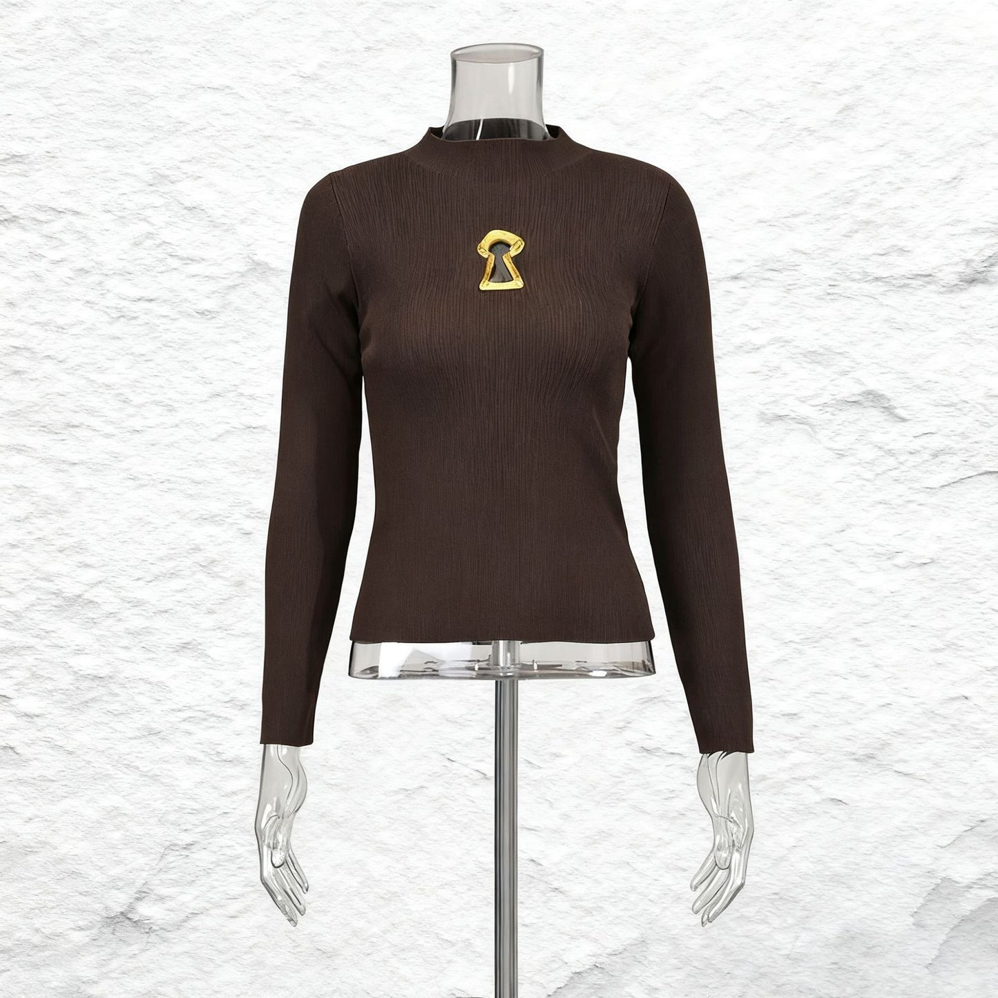 Sexy Hot Metal Hollow Decorative Slim Fit Slimming Sweaters