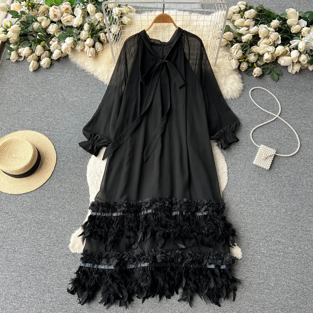 Women's High-grade Long-sleeved Dress For Design Loose Dresses