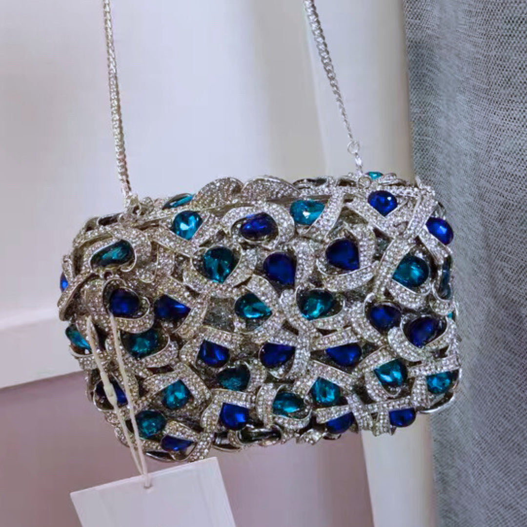 Women's Colorful Luxury Full Steamed Crystal Bun Evening Bags
