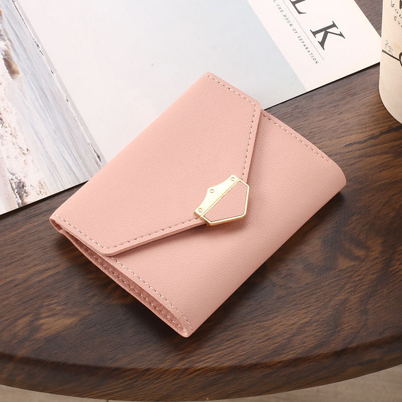 Women's Three Short Folding Design Simple Ladies Wallets