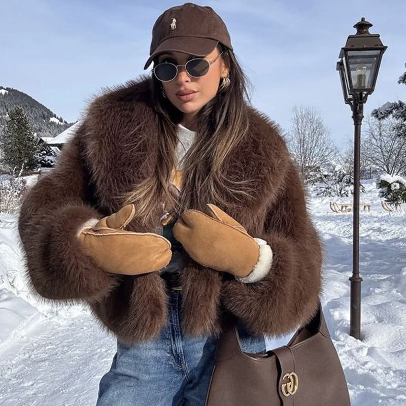 Women's Faux Fur Street Shooting Fashion Fox Coats