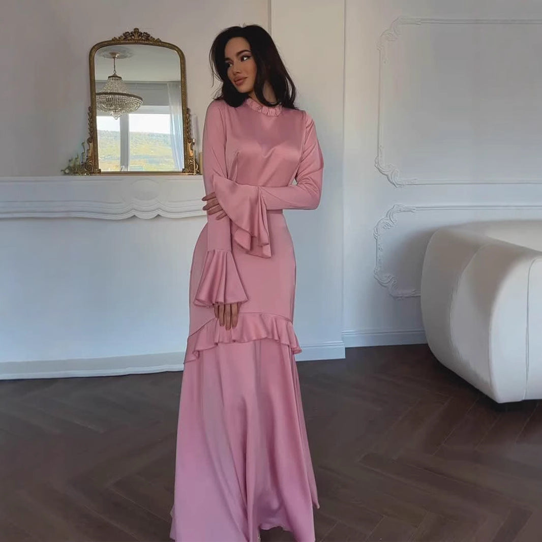 Women's Slim Fit Elegant Soft Long Sleeve Dresses