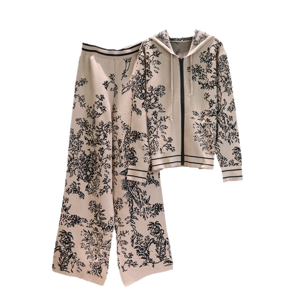 Women's Ink Painting Jacquard Loose-fitting Knitted Wide Tops