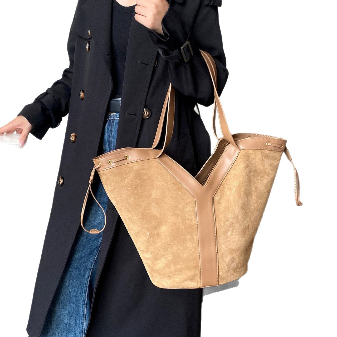 Women's High Sense Retro Frosted Leather Large Tote Bags